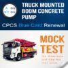 A06 - RT06 truck mounted boom concrete pump Citb CPCS NOCN blue card renewal mock test, theory practice test with 154 Qestions and answers PDF