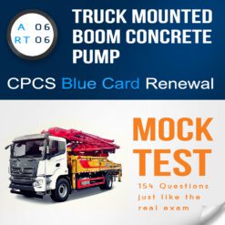 A06 - RT06 truck mounted boom concrete pump Citb CPCS NOCN blue card renewal mock test, theory practice test with 154 Qestions and answers PDF