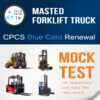 A14, 15, 16, 18 - RT14 Masted Forklift Truck Citb NOCN CPCS blue card renewal mock test, theory practice test with 114 Qestions and answers PDF