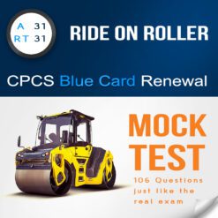 A31 - RT31 Ride on roller NOCN CPCS blue card renewal mock test PDF with 106 multiple choice questions and answers for theory practice.