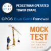 A63 - RT63 pedestrian operated tower crane, self-erector Citb NOCN CPCS blue card renewal mock test, theory practice test PDF