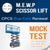 A25 - RT25 MEWP Scissor Lift Citb NOCN CPCS Blue Card Renewal Mock Test Ebook Cover