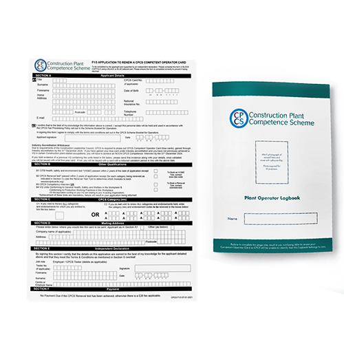 F1 3 Application to Renew blue CPCS Competent Operator card
